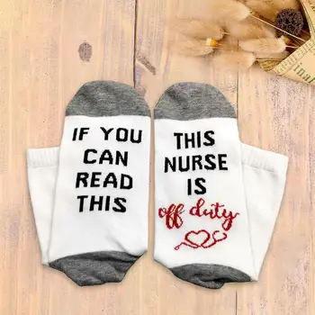 Моющиеся носки в стиле медсестры, противоскользящие носки, забавные хлопчатобумажные носки со средней трубкой для мужчин, подарок на День отца, Пасху, Рождество для мужчин