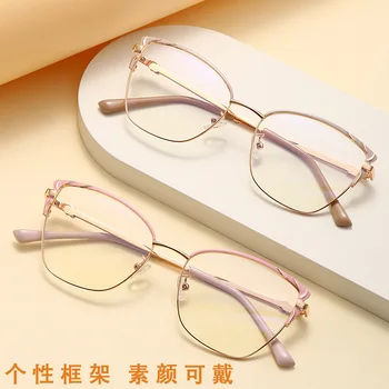 Новый стиль, простые женские металлические оптические очки 