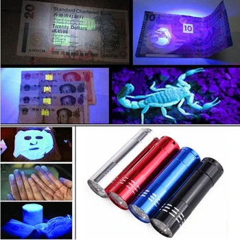Оптовые светодиодные мини-фонарики из алюминиевого сплава с ультрафиолетовым излучением, маленькие фонарики, мелкая бытовая техника, фонарик в подарок