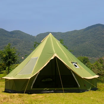 5 м Открытый кемпинг Дешевая палатка Oxford Bell с дымоходом, куртка для печки, защита от солнца, водонепроницаемая палатка для глампинга на 8 + человек