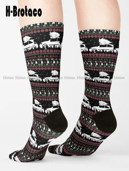 Уродливый Рождественский свитер, футболка, носки, ботинки, Женские спортивные Уличные носки для скейтборда, подростковые молодежные носки, Повседневные красочные