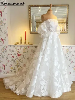 Свадебное платье принцессы Трапециевидной формы 2023 со Съемными рукавами в виде сердечка, платье невесты, расшитое бисером без спинки, vestidos de novia