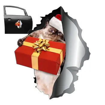 Рождественские магнитные автомобильные наклейки Автомобильные наклейки Рождественская наклейка с котом Магнитная наклейка Забавные магниты на бампер Автомобильная наклейка Магнитный автомобиль