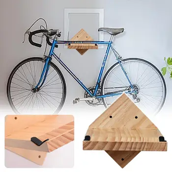 Велосипедный настенный держатель для велосипеда, Деревянная вешалка, Подставки для аксессуаров, Регулируемая стойка для велосипеда V5y0