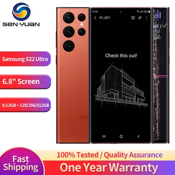 Samsung Galaxy S22 Ultra S908U1 5G Оригинальный мобильный телефон 6,8 