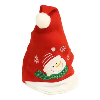 Рождественская Шляпа Из Толстой Плюшевой Ткани Санта Клаус Лось снежинка Снеговик Рождественская Вечеринка Шляпа Для Дома Navidad Новый Год 2021 Рождественская Шляпа
