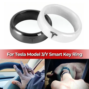 Для Tesla Smart Ring Водонепроницаемое Керамическое Кольцо для модели 3 Model Y 2020-2023 для Замены брелка-карты, Изготовленного с оригинальными чипами