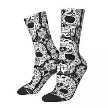 Носки Sugar Skulls Day of the Dead Socks Gym С 3D принтом Для мальчиков и девочек До середины икры В носках-трубочках