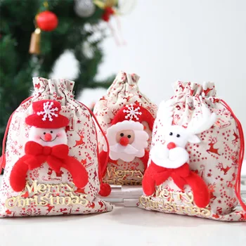Новогодняя Рождественская сумка для чулок, Рождественский подарок, сумка для конфет, рождественские украшения для дома, подарочная сумка Natal Navidad для детей