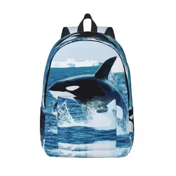 Рюкзак для ноутбука Уникальная школьная сумка из косатки-касатки, прочный студенческий рюкзак для мальчиков и девочек, дорожная сумка