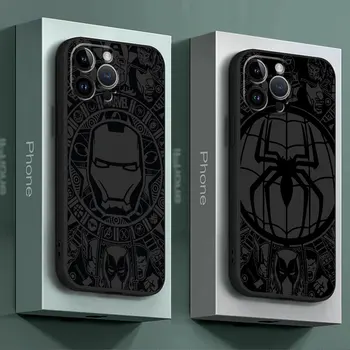 Чехол для телефона Marvel Железный Человек-Паук Samsung Galaxy A11 A31 A32 A33 A13 A22 A72 A52 5G A21s A12 A71 A51 4G Черный Капа
