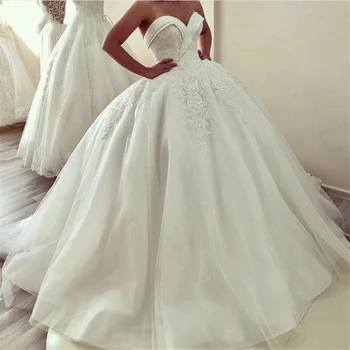 ANGELSBRIDEP Винтажные свадебные платья в стиле милой девушки, Vestido De Noiva, кружевная аппликация большого размера, простой придворный шлейф, вечернее свадебное платье