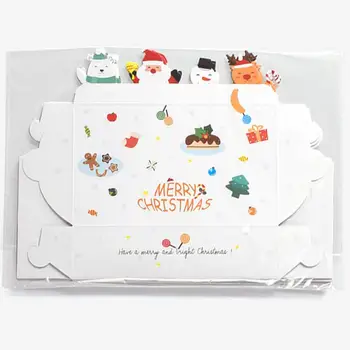 Подарочные Коробки на Рождественскую тематику Набор Рождественских Подарочных Коробок 10шт Складной 3d Санта Снеговик Лось Медведь Прямоугольная Емкость Бумажный Шоколад