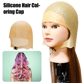Силиконовая шапочка для окрашивания волос Профессиональная цветная краска для мелирования Многоразовые инструменты для окрашивания глазурью Салон красоты