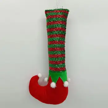 Красочное украшение для ног эльфа для рождественской елки, красочные украшения для ног эльфа из нетканого материала, праздничные украшения для Рождественской елки для дома