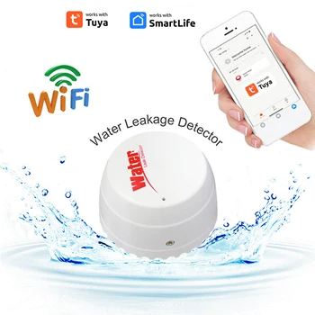 Tuya WIFI Умный Датчик Утечки Воды Детектор Сигнализации Датчик Утечки Воды От Наводнения Защита Безопасности Для Smart Life Alexa Google Home