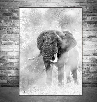 Африканский Дикий Слон Настенное Искусство Холст Картины На Стене Плакаты И Принты Животные Холст Картина Для Украшения Гостиной