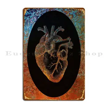 Плакат с металлической табличкой в виде человеческого сердца Garage Club Настройка кухни Создание жестяной вывески