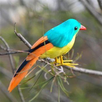 симпатичная модель птицы в реальной жизни из пены и перьев, красочная подарочная птица, украшение сада около 16 см xf2884