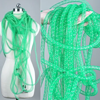 Зеленая эластичная моделирующая ткань-трубка, креативная пряжа для трехмерного моделирования, ткань для одежды и аксессуаров 