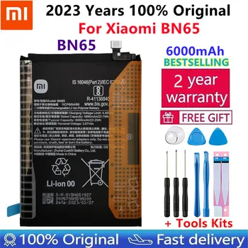 100% Оригинальная новая высококачественная сменная батарея BN65 для Xiaomi BN65 Аккумуляторные батареи емкостью 6000 мАч Bateria