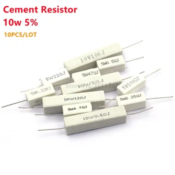 10ШТ 10 Вт 5% Цементный резистор Силовое сопротивление 0,1 R 0,33R 5R 10R 0.22 0.47 0.5 1 2 3 5 10 20 30 36R 100 1K 2K 3K 5,6K 10K ом