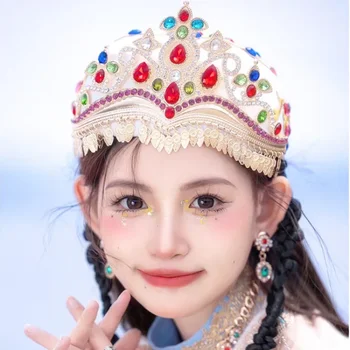 Цветные головные уборы с этническими характеристиками, наборы масонских корон и серег со стразами в виде восточной звезды
