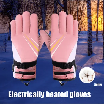 Лыжные перчатки с электрическим подогревом, перезаряжаемые, с трехскоростным регулированием температуры, Мотоциклетные теплые перчатки, Теплые Зимние виды спорта на открытом воздухе