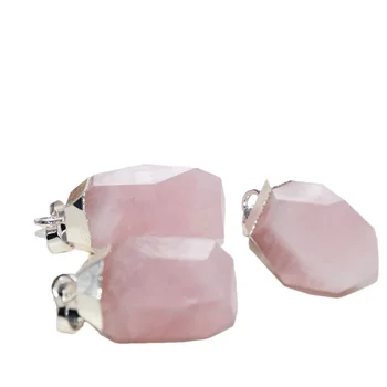 2 рупии, бесплатная доставка, Подвески и ожерелья, розовый кристалл, подвеска из розового кварца, кристаллы, женские ювелирные аксессуары, 5 шт.