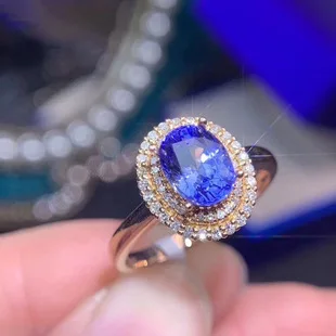 Новое Винтажное элегантное женское кольцо 2023 года с синим цирконом F281