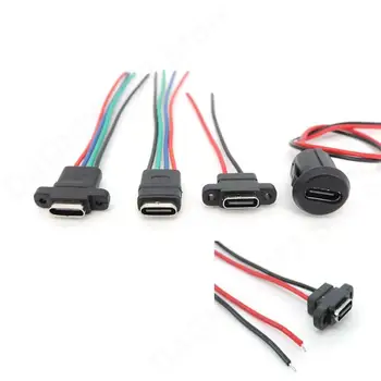 Водонепроницаемый разъем USB Type C, сварочная проволока, разъем для розетки, кабель для самостоятельного ремонта, интерфейс порта зарядки Type-c V27