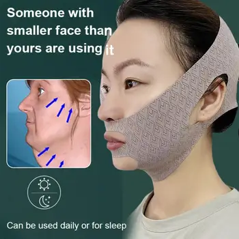 Бандаж для похудения подбородка и щек, маска для подтяжки лица V-образной формы, маска для сна против морщин, ремешок для красоты и здоровья