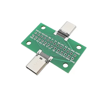 1 шт. 24-контактный штекер USB Type C к гнезду Type C Тестовый разъем адаптера печатной платы