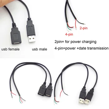 2Pin 4Pin Разъем Micro USB 2.0 Розетка-Розетка С Гнездовой Головкой Для Кабеля DIY Power Charge Cord Transport Data Wire