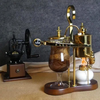 Роскошная Домашняя кофеварка в винтажном стиле, Бельгийский Королевский набор кофемашин, кофейник с сифоном, Ручная кофемолка