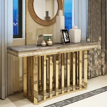 Постмодернистский светлый роскошный входной столик мраморный входной столик настенный шкаф для входа в коридор столик с видом в конец