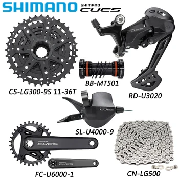 SHIMANO CUES U4000 1X9 Скоростные Переключатели Передач RD-U3020/U4020 Горный Велосипед CN-LG500 Цепь CS-LG300 11-36 T/41 T Кассетные Запчасти Для велосипедов