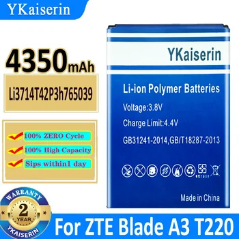 4350 мАч YKaiserin Аккумулятор Li3714T42P3h765039 Для ZTE Blade A3 T220 AF3 T221 A5 AF5 Bateria