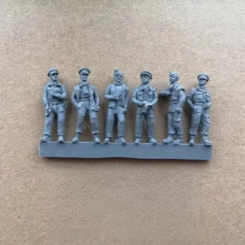 Набор моделей фигурок из смолы в масштабе 1/72 Офицер на 6 человек Макет микро Сцены в разобранном виде и неокрашенные игрушки своими руками