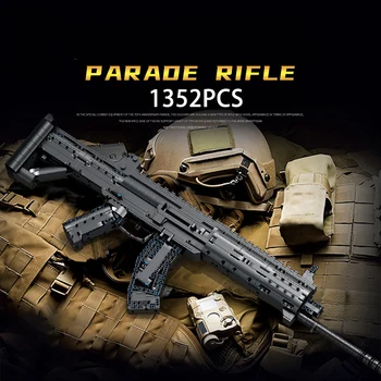 Креативный пистолет-пулемет MP5, строительный блок винтовки AK47, Набор моделей серии военного оружия WW2, способный стрелять пулями, Игрушки-пистолеты, подарки