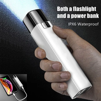 Портативный светодиодный фонарик Mini USB, чехол для зарядного устройства, блок питания, Водонепроницаемый фонарик, Карманные фонарики, Мини-фонарик, Яркий фонарь