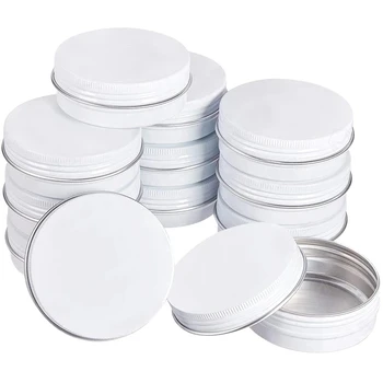 Белая пустая круглая алюминиевая коробка, металлические жестяные банки для косметического крема, банка для многоразового использования, чайник 10 15 20 30 50 60 80 100 150 г