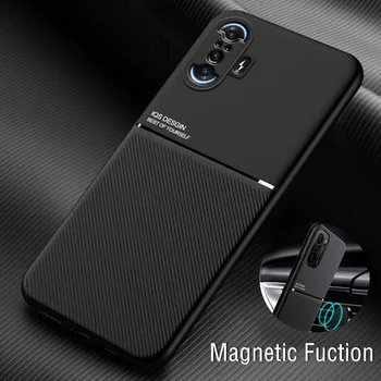 Роскошный Кожаный Чехол Для Телефона Xiaomi Mi Poco F3 F3 GT С Магнитной Пластиной, Автомобильный Держатель, Задняя Крышка Для Mi Pocophone X3 NFC M3 M2 F2 Pro