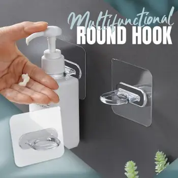 Прозрачный прочный крючок Настенный держатель для хранения в ванной комнате, Бесследная присоска, Многоцелевые крючки, Вешалка для кухонных полотенец, крючок для ключей