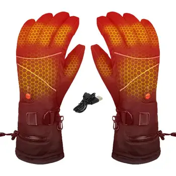Перезаряжаемые перчатки с подогревом, теплые перчатки с батарейным подогревом, Мягкие лыжные перчатки, перчатки с сенсорным экраном для женщин, мужские перезаряжаемые перчатки Для