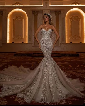Дизайнерское свадебное платье с Русалочкой из хрустальных бусин, сексуальное вечернее платье без рукавов, сшитое на заказ