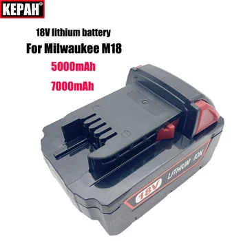 18V 5Ah 7Ah, Для инструментов серии Milwaukee M18, M18B M18B2 M18B4 M18B5 M18B9 M12 M14 48-11-1815 M18BH/HD18SX/HD18SG-0, зарядное устройство