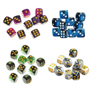Акриловый набор шестигранных кубиков, игрушки для вечеринок, непрозрачные для настольных игр с обучением математике в жанре RPG