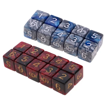 20шт 16 мм Акриловые Кубики Многогранные 6-Сторонние D6 для Ролевых игр Кубики-головоломки Высокого Качества