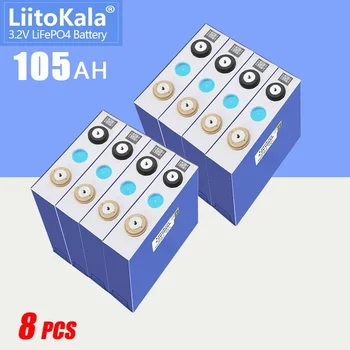 8шт LiitoKala 3.2V 100Ah 105Ah lifepo4 аккумуляторные элементы DIY 12V 24V 48V электромобиль RV комплект солнечных батарей ЕС/США беспошлинно